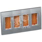 Коробка скрытого монтажа 4x2 вертикальная рамка металл - артикул ALB46468