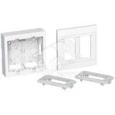 Коробка наружного монтажа 2x2 вертикальная рамка R9003 (ALB44454) - артикул ALB44454