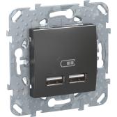 Розетка USB UNICA TOP 2.1 А графит - артикул MGU5.418.12ZD