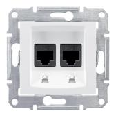 Sedna Розетка двойная компьютерная RJ45 категория 6 в рамку белый (SDN4800121) - артикул SDN4800121