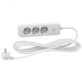 Удлинитель 3 розетки 2К+З кабель 5м белый - Schneider Electric, артикул ST9435W