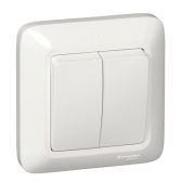 ПРИМА Выключатель двухклавишный скрытый 250В 6А белый (S56-043-B) - Schneider Electric, артикул S56-043-B