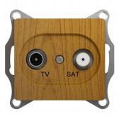 GLOSSA Розетка TV-SAT одиночная 1DB дуб в рамку (GSL000597) - артикул GSL000597