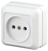 2-201-01 Intro Розетка 2P, 16А-250В, IP20, ОУ, Quadro, белый | Б0027646 | Intro - артикул Б0027646