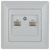 4-304-01 Intro Розетка информационная 2xRJ45, СУ, Solo, белый | Б0043389 | Intro - артикул Б0043389
