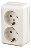 Розетка Intro Quadro 2-204-02 с заземлением двойная 2х2P+E Schuko, 16А-250В, IP20, ОУ, слоновая кость | Б0053803 | Intro - артикул Б0053803