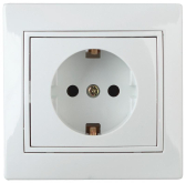 1-202-01 Intro Розетка 2P+E Schuko, 16А-250В, IP20, СУ, Plano, белый | Б0027609 | Intro - артикул Б0027609