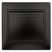 Выключатель Intro Plano 1-102-05 одноклавишный с подсветкой, 10А-250В, IP20, СУ, антрацит | Б0053734 | Intro - артикул Б0053734