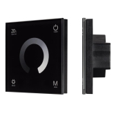 Панель SMART-P4-DIM-G-IN Black 12-24V, 4x3A, Sens, 2.4G IP20 пластик, 5 лет - Arlight, артикул 034778