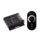 Диммер ARL-OVAL-DIM Black (12-24V, 3x10A, ПДУ Овал, RF, RJ45) (ARL, IP20 Металл, 3 года) - артикул 027156