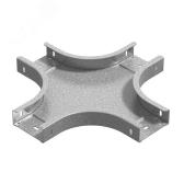 Разветвитель крестообразный горизонтальный к лотку ПЛК 100х35 1,5 мм Сендзимир цинк - артикул ХРП-100х35-1,5-R100-СЦ