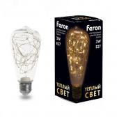 Лампа светодиодная LED 3вт Е27 прозрачный 2700К ST64 (LB-380) - артикул LB-380
