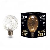 Лампа светодиодная LED 3вт Е27 прозрачный 2700К шар G80 (LB-381) - артикул LB-381