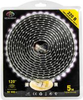 Лента уличная светодиодная влагозащищенная 220В 60 SMD5050/метр тепло-белый (блистер 5м) - артикул 142-106-05