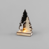 Фигурка деревянная с подсветкой Ёлочка с оленем 12x6x21,5 см - NEON-NIGHT, артикул 504-002