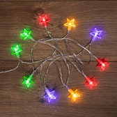 Гирлянда светодиодная Звездочки 1,5 м, 10 LED, прозрачный ПВХ, цвет свечения мультиколор, 2 х АА (батарейки не в комплекте) | 303-090 | NEON-NIGHT - артикул 303-090