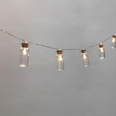 Гирлянда светодиодная Баночки 1,5 м, 10 LED, прозрачный ПВХ, цвет свечения теплый белый, 2 х АА (батарейки не в комплекте) | 303-096 | NEON-NIGHT - артикул 303-096