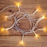 Гирлянда светодиодная универсальная 10 LED, 1,2 метра, прозрачный ПВХ, теплое белое свечение, батарейки 2хАА | 303-073 | NEON-NIGHT - артикул 303-073