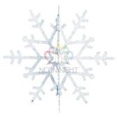 Фигура профессиональная елочная Снежинка резная 3D 61см серебряный - артикул 502-366