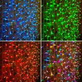 Гирлянда светодиодный Дождь 2х1,5 м, прозрачный провод, 230 В, диоды RGB, свечение с динамикой при приобретении контроллера 245-908 - NEON-NIGHT, артикул 245-309