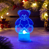 Фигура домашняя светодиодная на подставке Мишка 2D RGB (501-047) - NEON-NIGHT, артикул 501-047