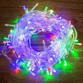 Гирлянда светодиодная универсальная 100 LED мультиколор 10 м, прозрачный ПВХ, с контроллером - NEON-NIGHT, артикул 304-029