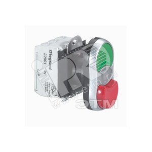 Кнопка двойная, с потаенным/выступающим толкателями, 1НО 1НЗ (023767)