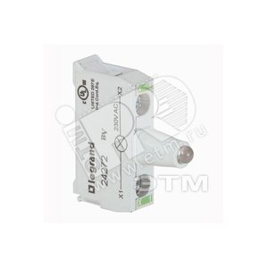 Блок со встроенным светодиодом 230В, зеленый накладной под винт (024272)