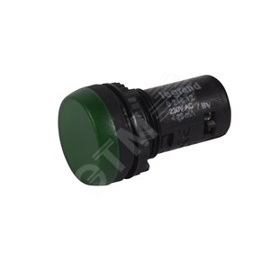 Лампа индикаторная моноблочная 230В зеленая (024612)