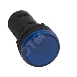 Лампа индикаторная моноблочная 230В синяя (024613)