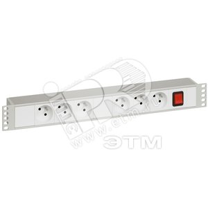 033288 Блок 6 розеток 2К+З+выкл.с индик. - Legrand