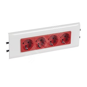 Розетка силовая Р.Dlp красная 65 немецкий стандарт 4х2к+З Блок. (077484) - Legrand