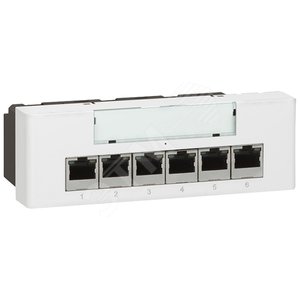 Mosaic Коммуникатор 6+1RJ45 с блоком питания 230В (077900) - Legrand