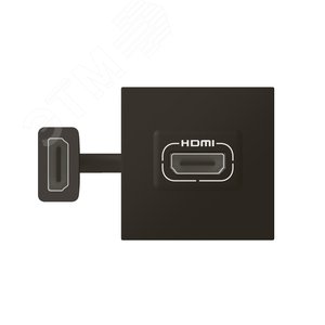 Розетка HDMI Mosaic 2 модуля - со шнуром - матовая черная (079479L) - Legrand