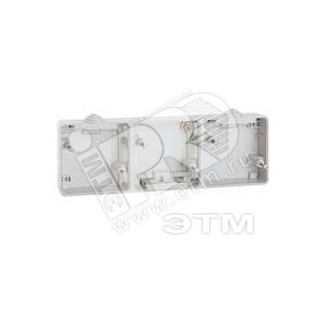 Plexo Коробка наружная 3 поста горизонтальный монтаж IP44 серая (91781) - Legrand