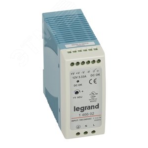 Источник питания импульсный 1 фаза 12В 40Вт 3.3A (146602) - Legrand