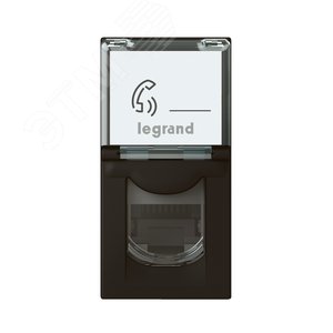 Розетка RJ 45 Mosaic категория 6 - FTP - 1 модуль - матовая черная - Legrand Euro