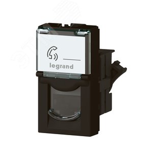 Розетка RJ 45 Mosaic категория 6 - FTP - 1 модуль - матовая черная - фото 2