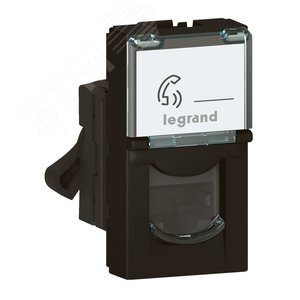 Розетка RJ 45 Mosaic категория 6 - FTP - 1 модуль - матовая черная - фото 3
