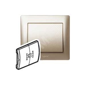 Клавиша двойная выключателя с индикатором титан