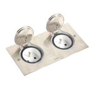 Блок встраиваемый IP44 2х2м нержавеющая сталь (089702) - Legrand