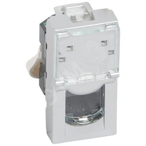 Mosaic Розетка компьютерная RJ45 1 модуль категория 5е UTP алюминий - Legrand Euro