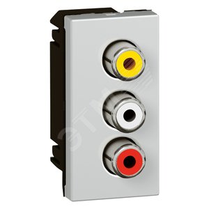 Mosaic Розетка 3RCA  алюминий (79254) - Legrand