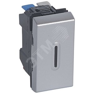 Выключатель одноклавишный, с подсветкой, алюминий (079202) - Legrand