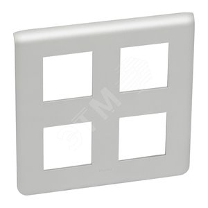 Рамка пластиковая Mosaic 2х2х2 модуля алюминий (79338) - Legrand
