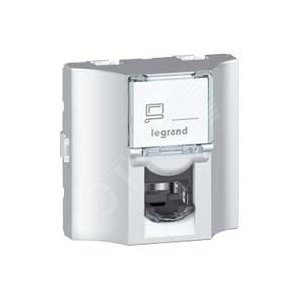 Mosaic RJ45 прох. Cat. 6а STP алюм. | 078629 | Legrand - Legrand