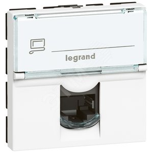 Mosaic Розетка RJ45 UTP 6a 2 модуля белая - Legrand Euro