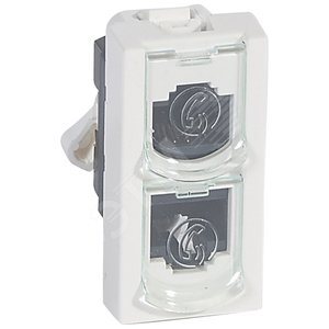 Розетка RJ 45 с разветвителем - Программа Mosaic - Телефон/телефон - UTP - 45 контактов - 1 модуль - LCS? | 076535 | Legrand