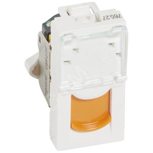 Mosaic RJ45 UTP 6a 1м Оранж.Шторка | 076527 | Legrand - Legrand