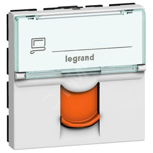Mosaic Розетка RJ45 FTP кат.6 оранжевые шторки - Legrand Euro
